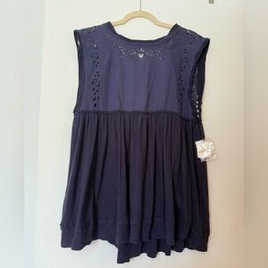 Free People Women's Bella Babydoll Top - Indigo XS